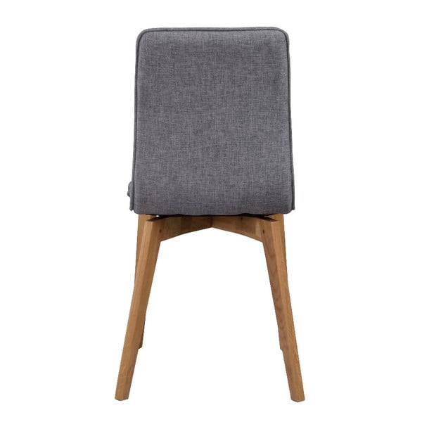 Sedia da pranzo grigia con gambe marroni Grace - Rowico-image-1
