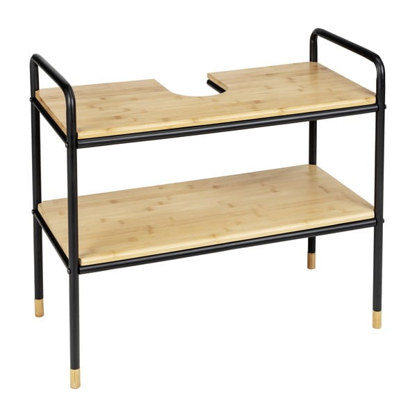 Mobile sotto lavabo in bambù nero/naturale 70x60 cm Loft - Wenko-image-2