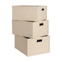 Scatole di cartone beige in set da 3 Ture - Bigso Box of Sweden