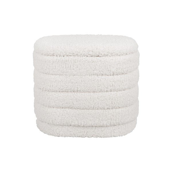 Pouf ovale bianco con contenitore Cuddly - Leitmotiv-image-2