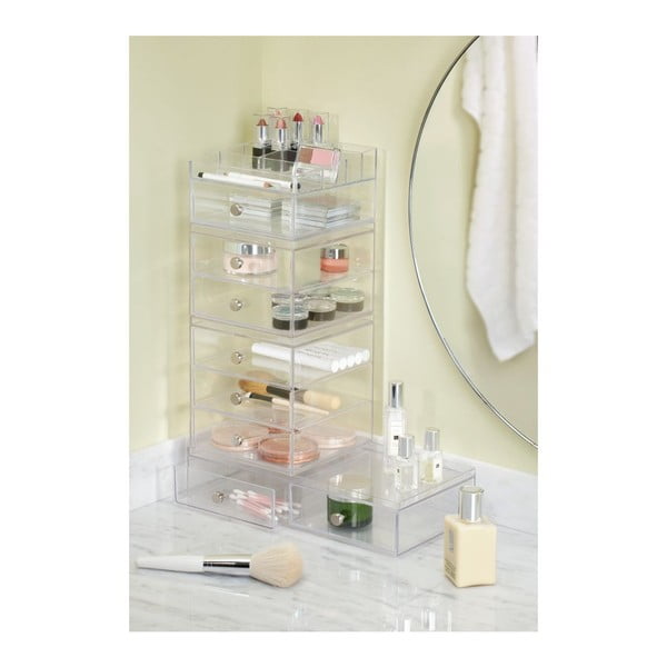 Organizer trasparente con 3 cassetti Cassetti, altezza 18 cm - iDesign-image-3