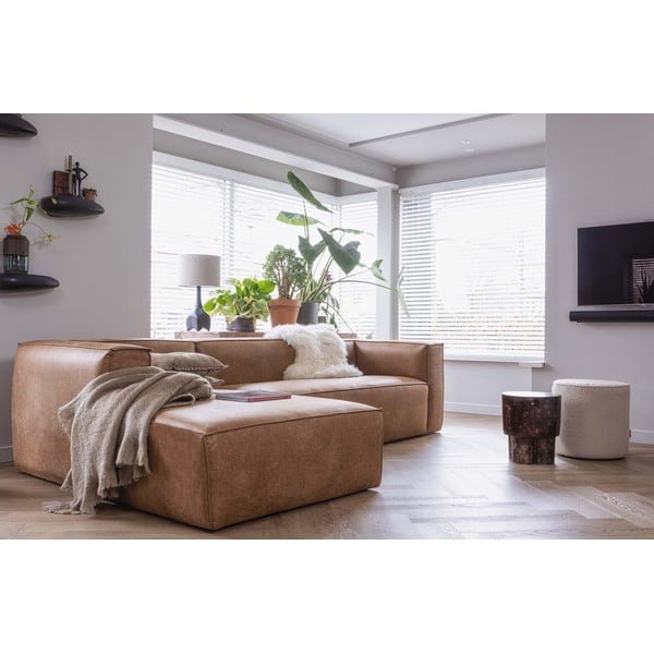 Pouf beige , ø 46 cm Sara - WOOOD-image-1