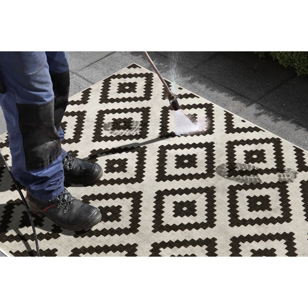 Tappeto da esterno nero e crema , 160 x 230 cm Malta - NORTHRUGS-image-1