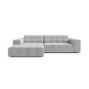 Divano angolare grigio chiaro (con penisola a sinistra/con chaise lounge) con rivestimento in velluto Chicago – Cosmopolitan Design