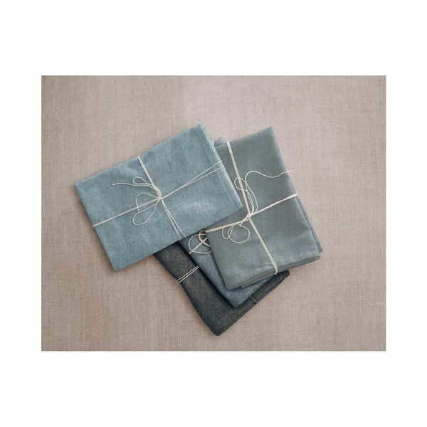 Set di 4 tovaglioli di lino Blu Gradiente, 43 x 43 cm - Really Nice Things-image-1