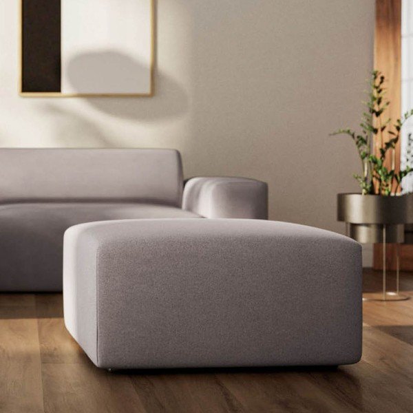 Poggiapiedi grigio rivestito in velluto Villet – Rodier-image-3