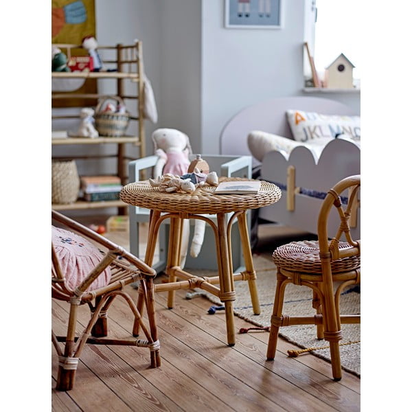 Tavolo rotondo in rattan per bambini ø 53 cm Hortense - Bloomingville Mini-image-4