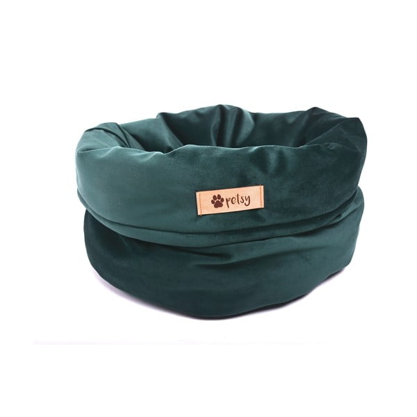Biancheria da letto in velluto verde scuro ø 40 cm Basket Royal - Petsy