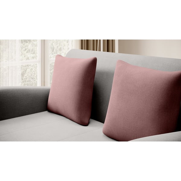 Divano rosa/grigio chiaro allungabile e rivestimento in velluto 130 cm Ario – ELTAP-image-4