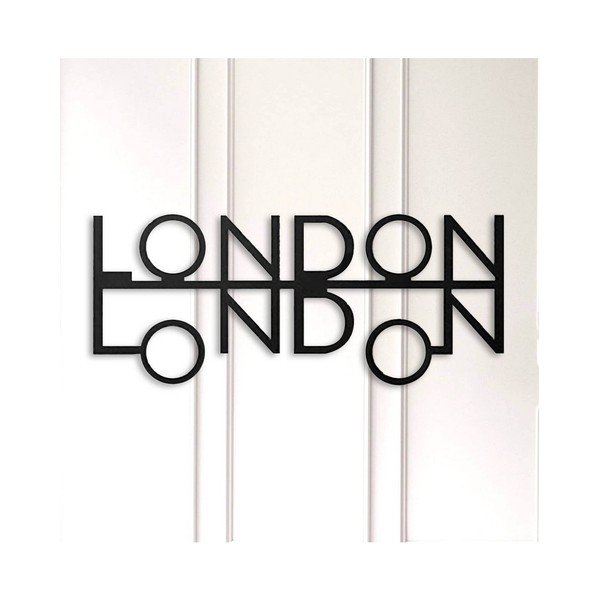 Černá kovová nástěnná dekorace London