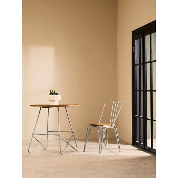 Tavolo da pranzo rotondo in olmo massiccio ø 80 cm District – Premier Housewares-image-1