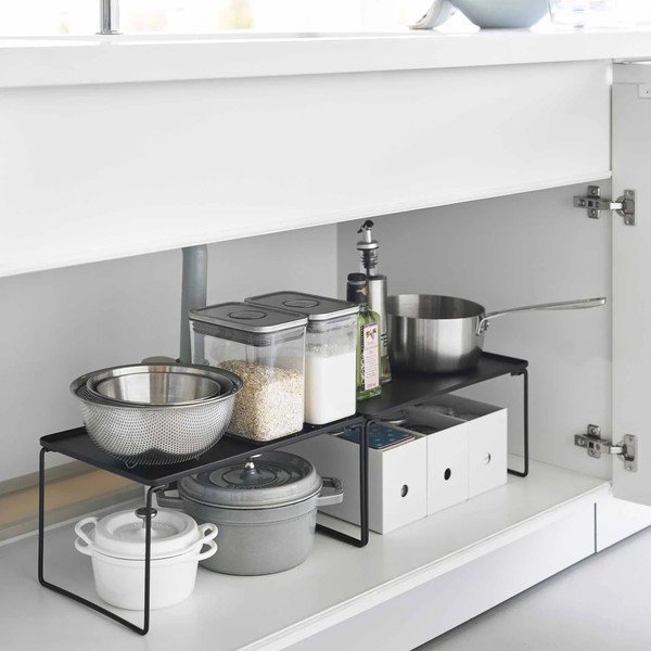 Ripiano aggiuntivo nero in metallo 41x19 cm Tower – YAMAZAKI-image-3