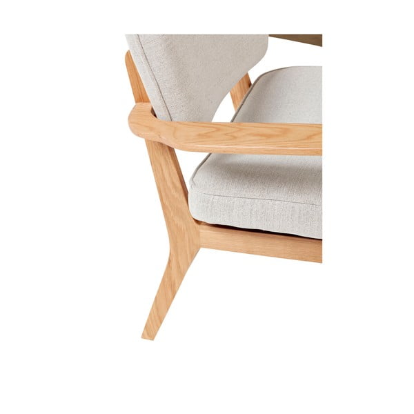 Poltrona grigia con struttura in legno di rovere Haze - Hübsch-image-3