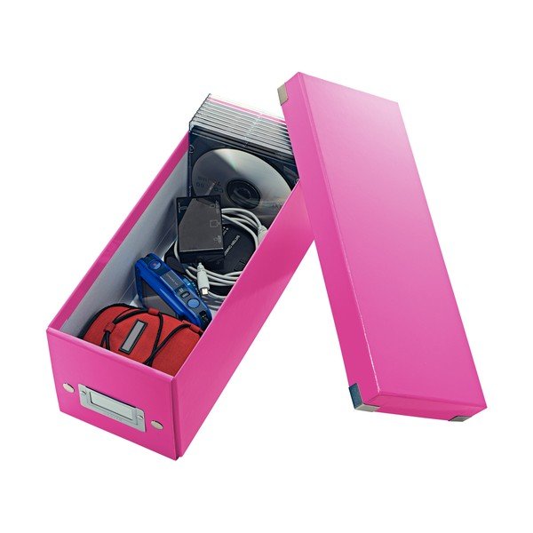 Scatola porta CD rosa con coperchio, lunghezza 35 cm Click&Store - Leitz-image-3