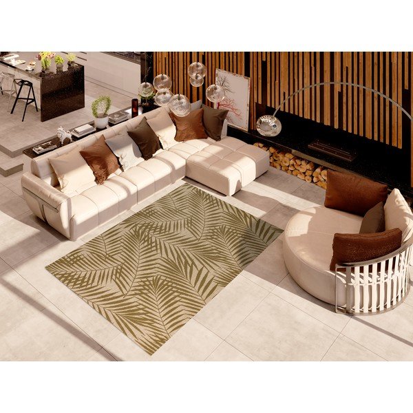 Tappeto da esterno marrone e beige Palm, 140 x 200 cm Technic Palm - Universal-image-1