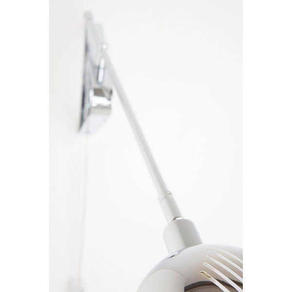 Lampada da parete color argento lucido in acciaio con alimentazione a corrente con struttura flessibile Lincon – Jotex-image-3