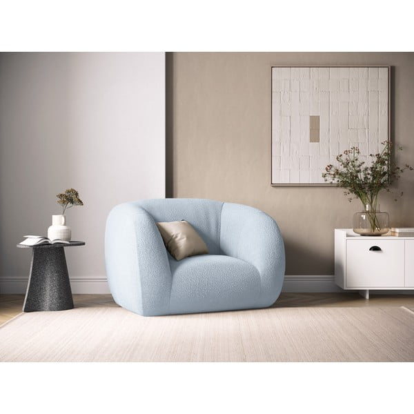 Poltrona blu chiaro in tessuto bouclé Essen - Cosmopolitan Design-image-1