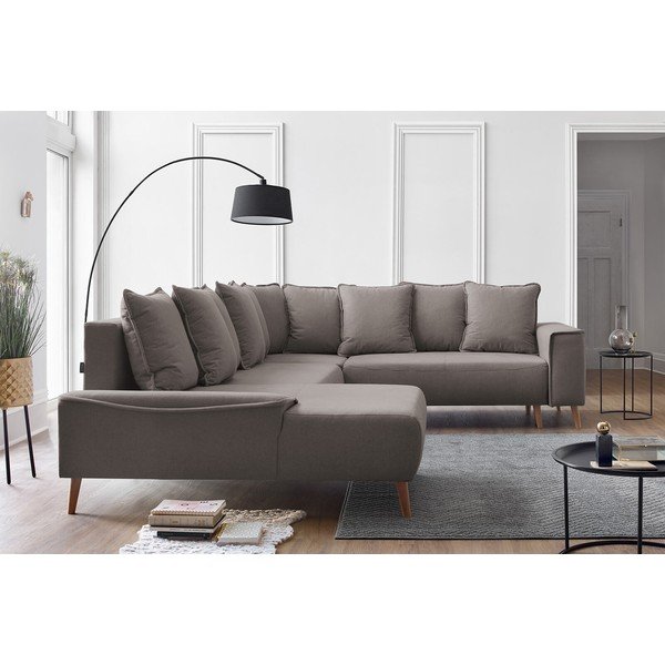 Divano letto a U marrone Gaia Panoramique XXL, angolo destro - Bobochic Paris-image-1