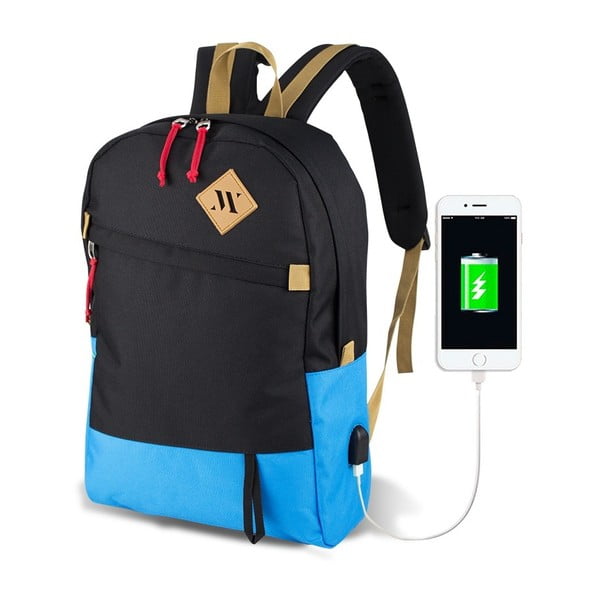 Zaino nero e turchese con porta USB My Valice FREEDOM Smart Bag - Myvalice