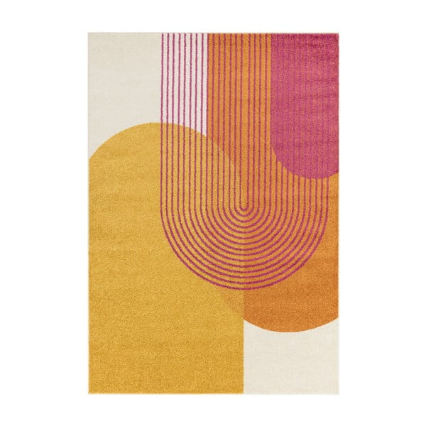 Tappeto giallo/arancione 120x170 cm Muse Orange Retro – Asiatic Carpets