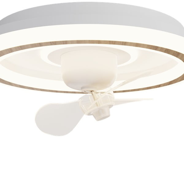 Plafoniera a LED bianca con telecomando e ventilatore Alan Move - SULION-image-3