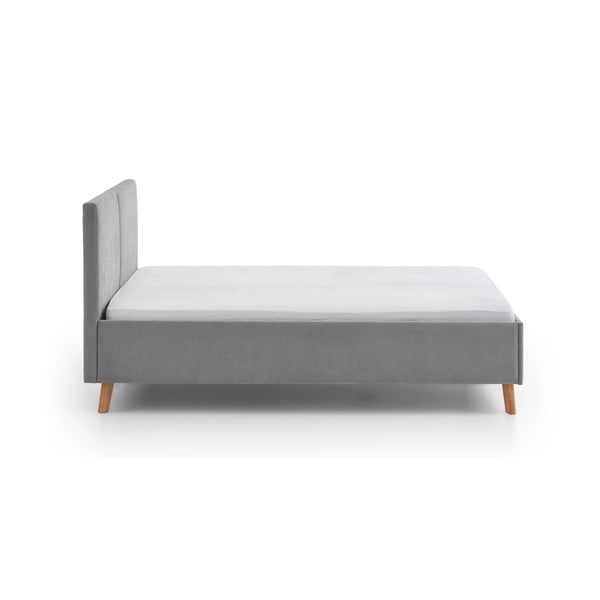 Letto matrimoniale imbottito grigio con rete inclusa 140x200 cm Piano – Meise Möbel-image-2