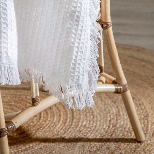 Copriletto in cotone riciclato bianco 260x280 cm Honeycomb - Ixia-image-1