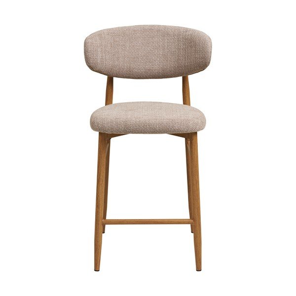 Sgabello da bar beige/di colore naturale imbottito (altezza della seduta 65 cm) Levanto – House Nordic-image-2