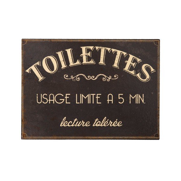 Cartello da toilette in metallo con limiti di utilizzo - Antic Line