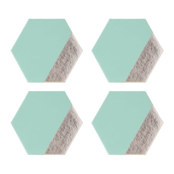 Set di 4 sottobicchieri in similpelle Meda, 10 x 11 cm - Premier Housewares