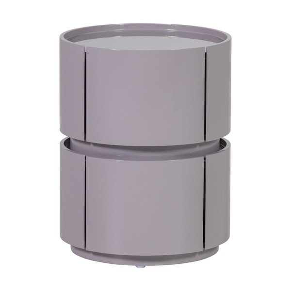 Comodino grigio chiaro lucido Lunex – WOOOD-image-2