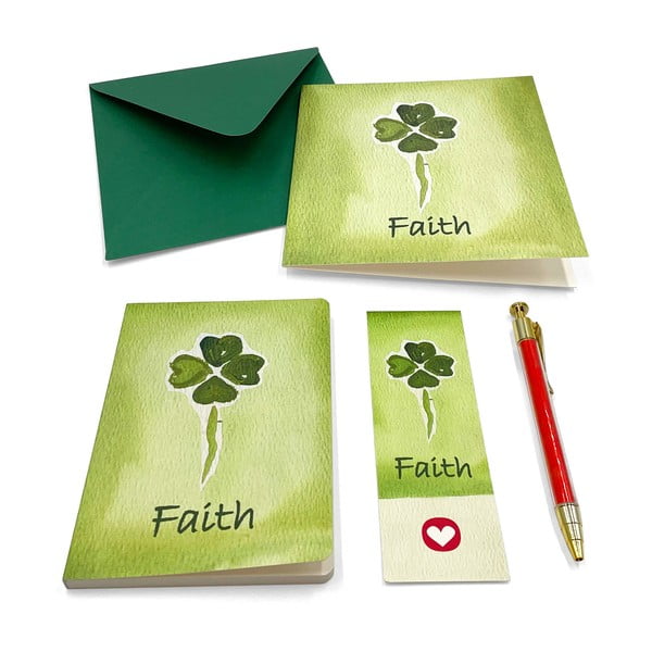 Set di scrittura regalo con desideri Four-Leaf Clover - Kartos