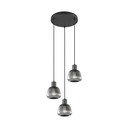 Lampadario nero con paralume in vetro ø 37 cm Tarifa - Trio