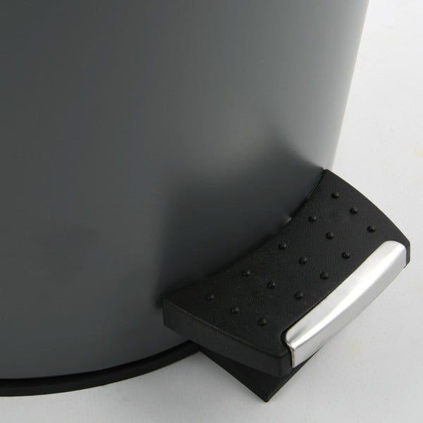 Cestino per la spazzatura grigio scuro in acciaio con pedale 3 l   Adonis – Spirella-image-4