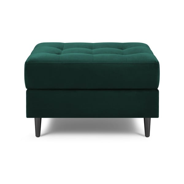 Pouf in velluto verde petrolio Santo - Milo Casa-image-3