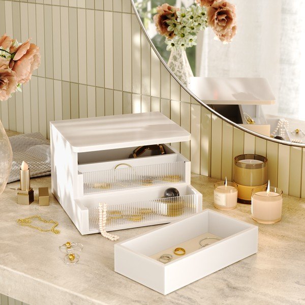 Organizer da bagno bianco opaco in legno Malibu – Umbra-image-1