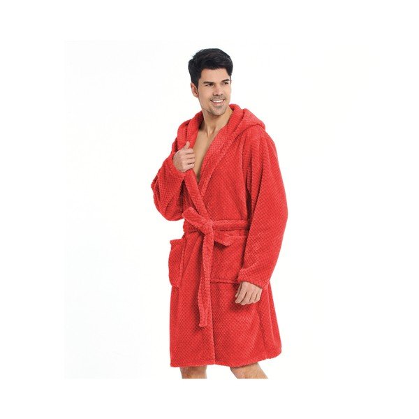 Accappatoio unisex rosso in microfibra Sleepyhead, taglia S - DecoKing-image-1