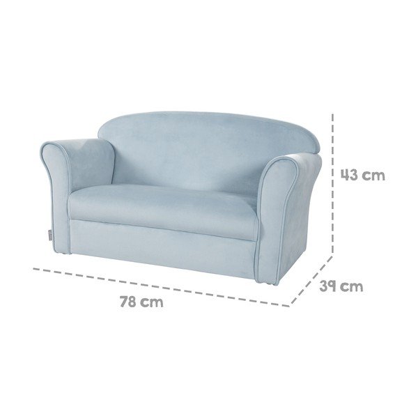 Divano per bambini in velluto azzurro 78 cm Lil Sofa - Roba-image-4