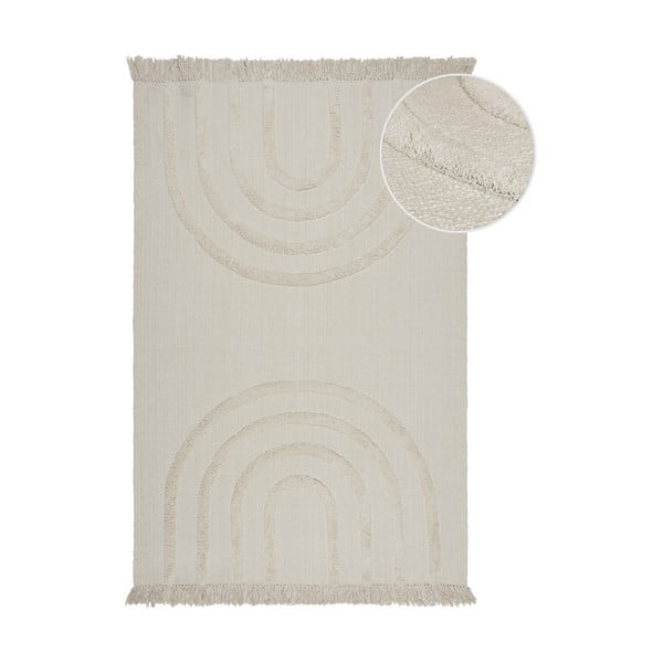 Tappeto in cotone intrecciato a mano color crema 60x110 cm Anais Rainbow - Flair Rugs