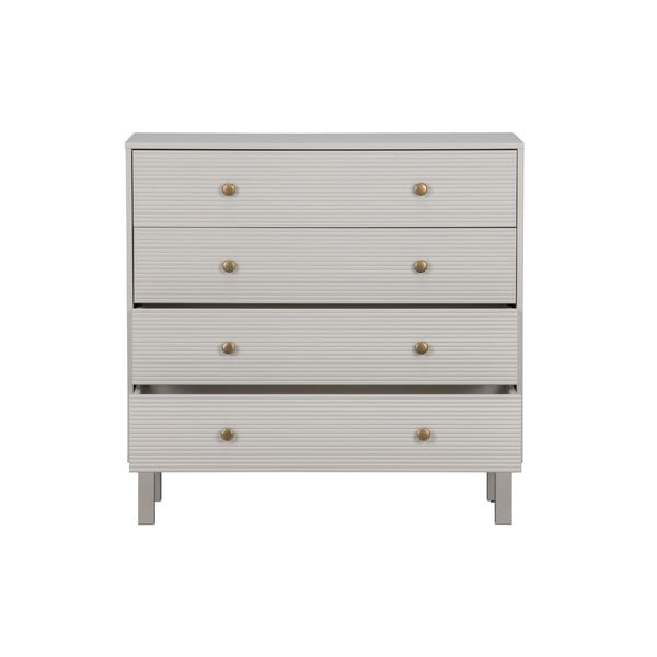 Cassettiera bassa grigio chiaro in legno di pino 94x91 cm Madu - WOOOD-image-3