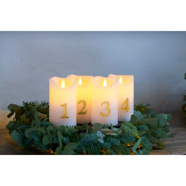 Set di 4 decorazioni luminose a LED Oro, altezza 13 cm Sara - Sirius