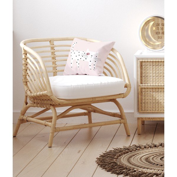 Cuscino per bambini in raso di cotone 45x45 cm Meow Meow – Butter Kings-image-1