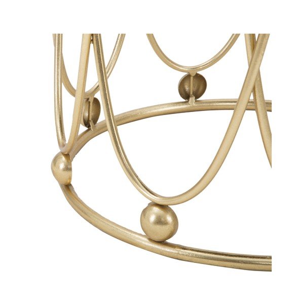 Sgabello rivestito di nero con struttura in ferro color oro Amelia - Mauro Ferretti-image-1