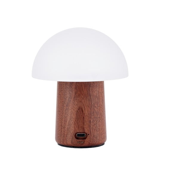 Lampada da tavolo LED bianca/colore naturale scuro (altezza totale 12,5 cm) Alice Mushroom – Gingko