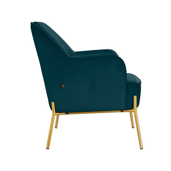 Poltrona in velluto verde e blu Runa - Støraa-image-1