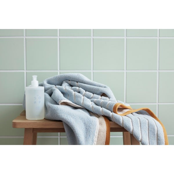 Asciugamano da bagno in cotone blu-arancio Dora, 70 x 140 cm - Hübsch-image-4