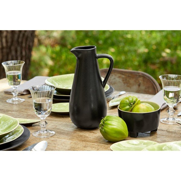 Ciotola in gres verde chiaro-nero su gambe , ⌀ 14 cm Riviera - Costa Nova-image-2