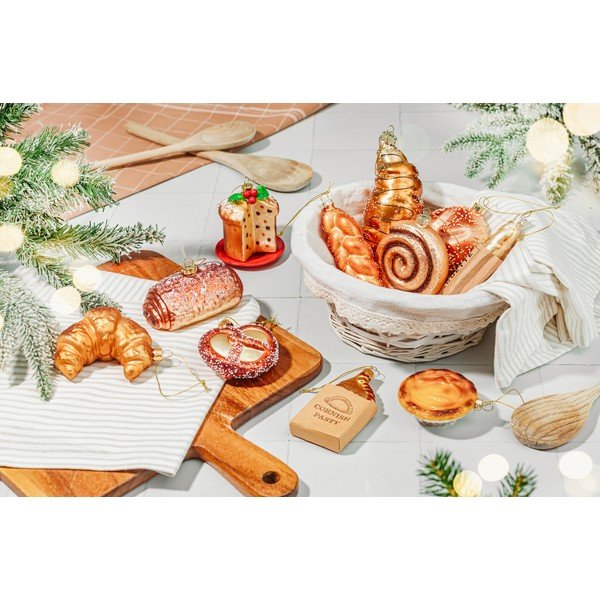 Decorazione per albero di natale in vetro 3,5 cm Plait Bread – Sass & Belle-image-1