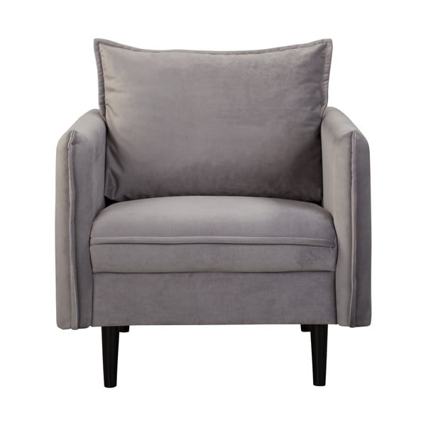 Poltrona grigia con rivestimento in velluto Juli – Ropez-image-2