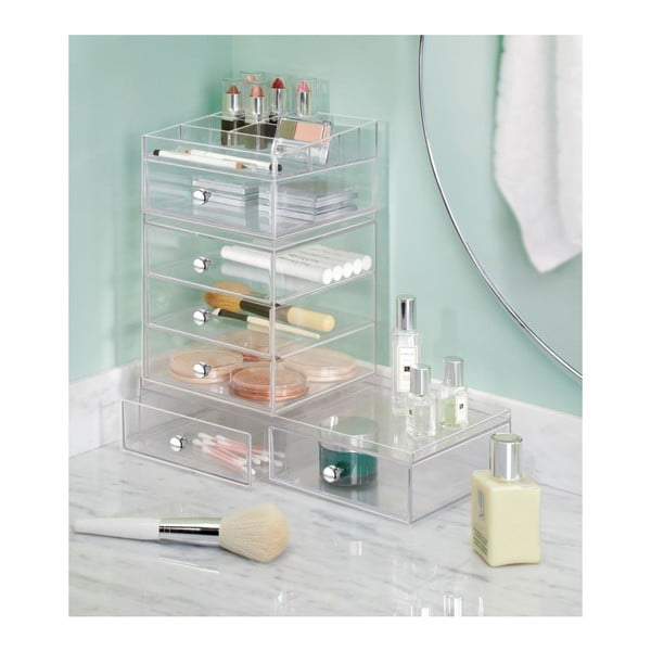 Organizer trasparente con 3 cassetti Cassetti, altezza 18 cm - iDesign-image-4